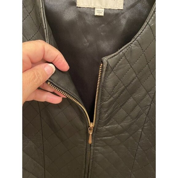 Hamilton Manor Quilted Leather Vest MEN'S SZ  L‎ ZIPPER FRONT - Picture 5 of 13